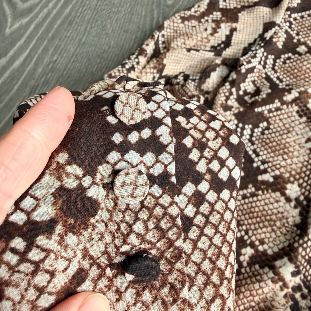 Altuzarra for Target Snakeskin V-Neck Sheer Draped Blouse Size XS - Picture 4 of 5